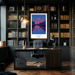 Dublin City Skyline at Sunset Urban or Cityscape Poster