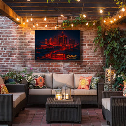 Detroit Skyline at Night Poster