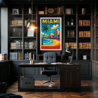 Miami Florida Vibrant Beachfront Poster
