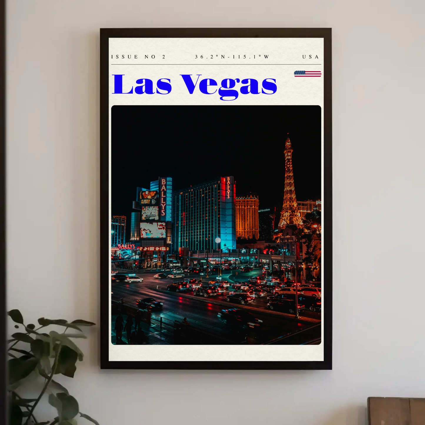 Vintage Poster Las Vegas Strip Night Lights