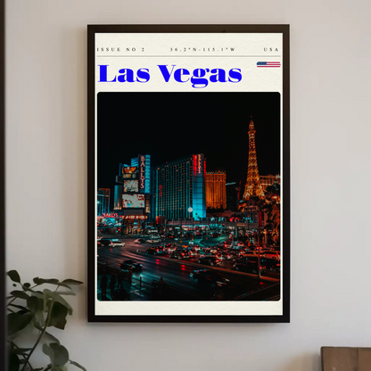 Vintage Poster Las Vegas Strip Night Lights