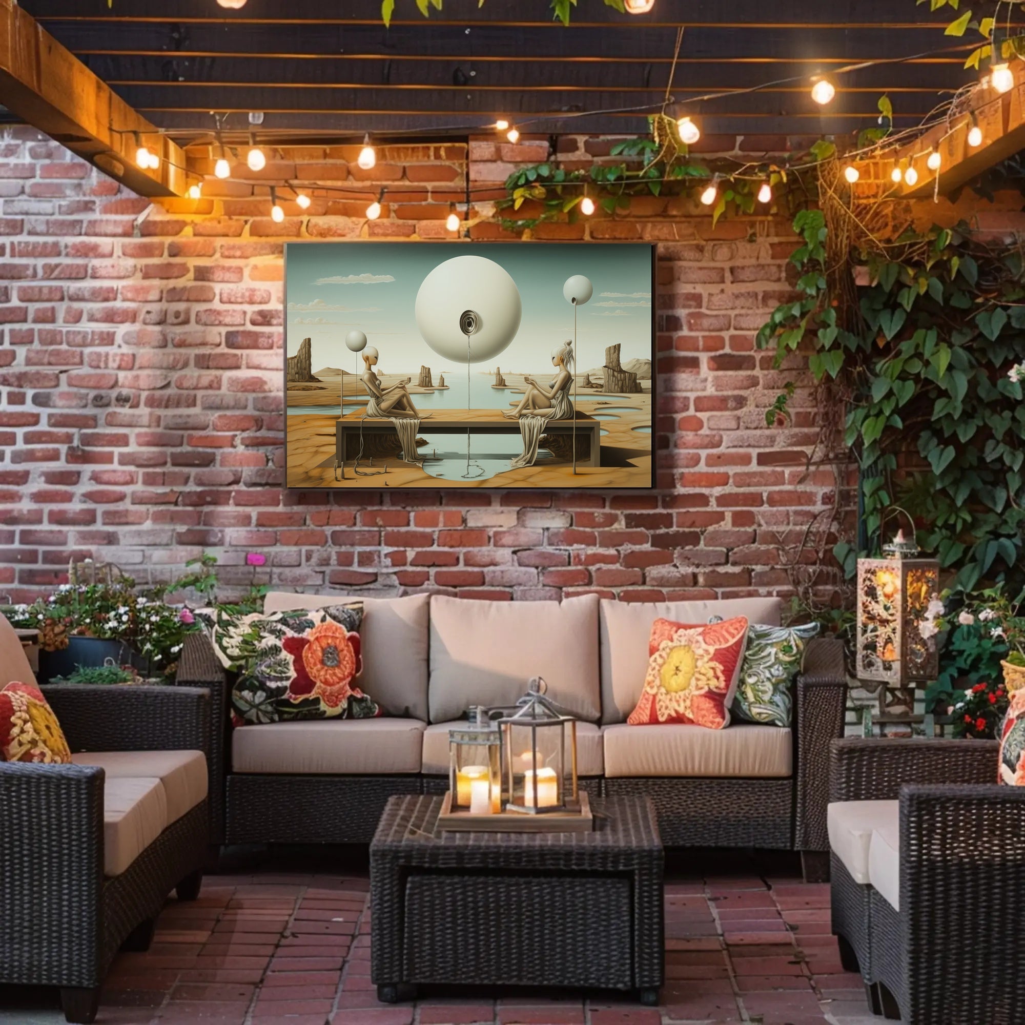 Surreal Desert Spheres Futuristic Sci-Fi Poster