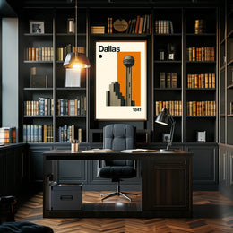 Dallas 1841 Architectural Cityscape Travel Poster