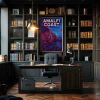 Amalfi Coast Poster Art Print for Coastal Home Decor