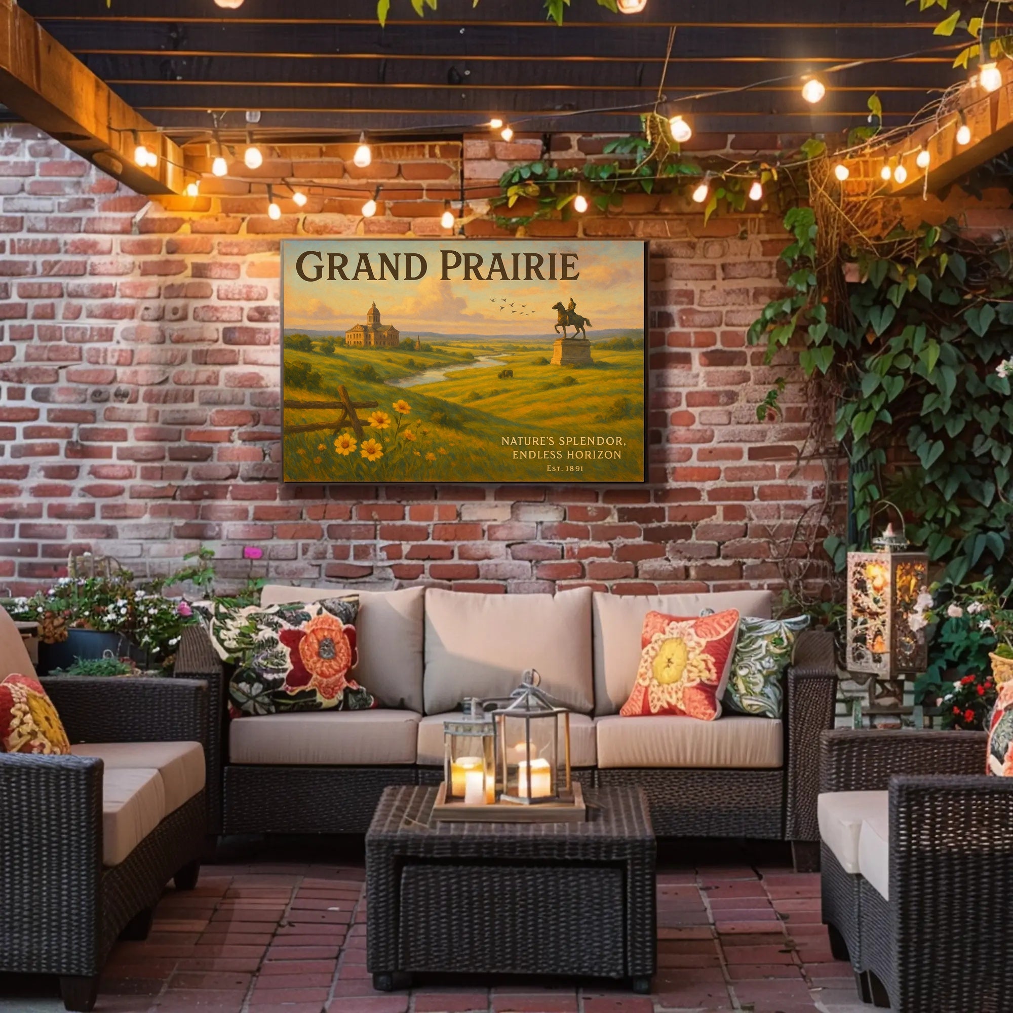 Grand Prairie Travel Poster Art Print