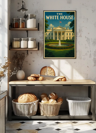 White House Vintage Travel Landmark Historical Poster