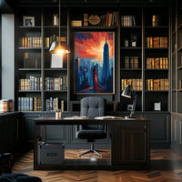 Art Deco New York Cityscape Poster Vintage Wall Art