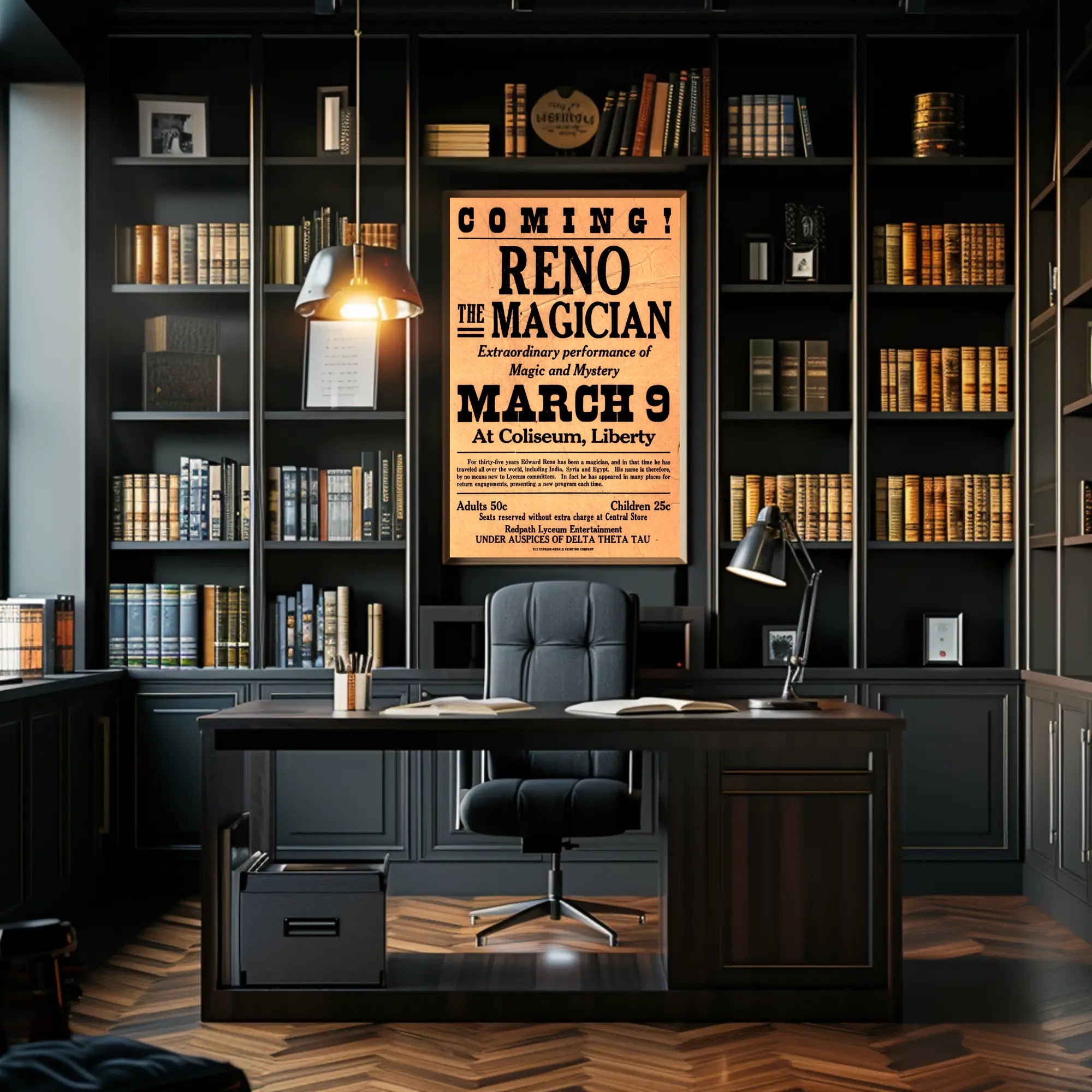 Vintage Magic Show Poster: Reno Performance Historical Poster