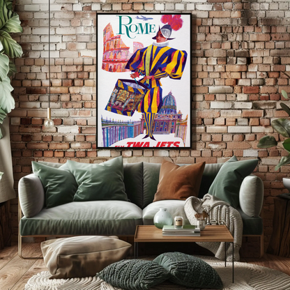 Rome - Fly TWA Jets Vintage Travel Poster