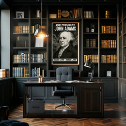 John Adams Presidential Heritage Vintage Colonial Era Scenic Wall Art Print Poster