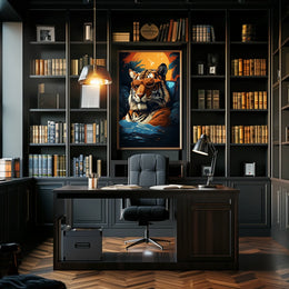 Tiger in Tropical Paradise Wall Art - Animal Poster