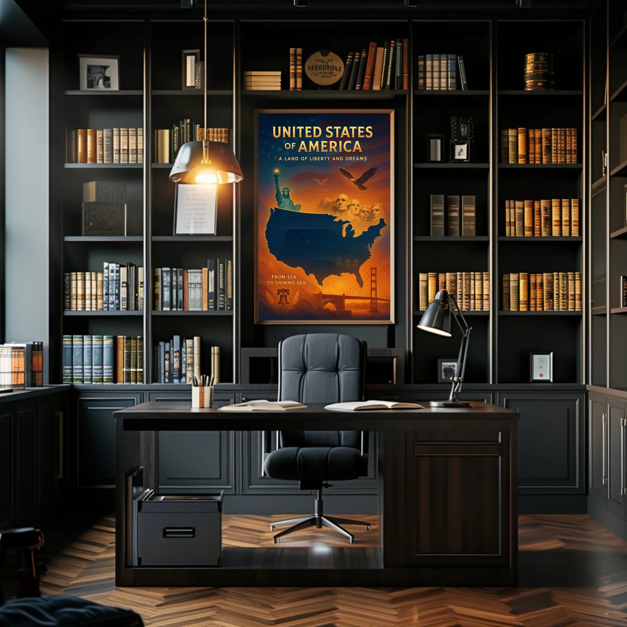 United States of America A Land of Liberty and Dreams Poster PosterGoat