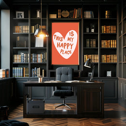 Heart-Shaped Happy Place Motivational or Quote Poster PosterGoat