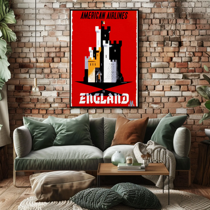 American Airlines England Travel Poster