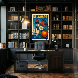 Delaware Scenic Illustration Poster