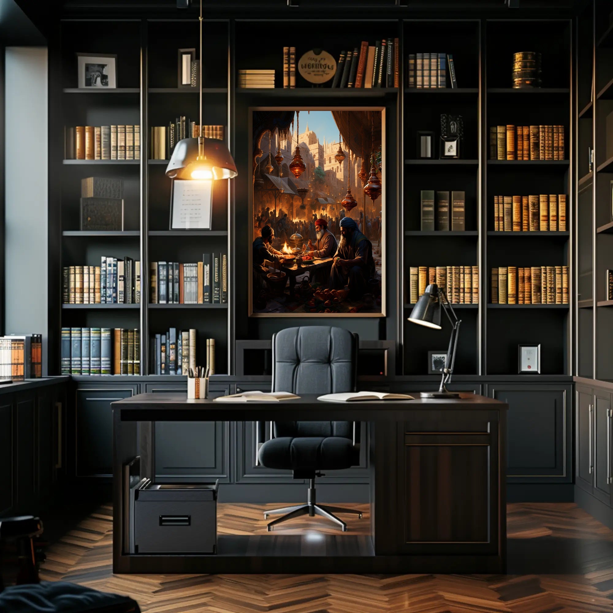 Market Scene In An Ancient City Poster