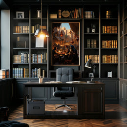 Market Scene In An Ancient City Poster