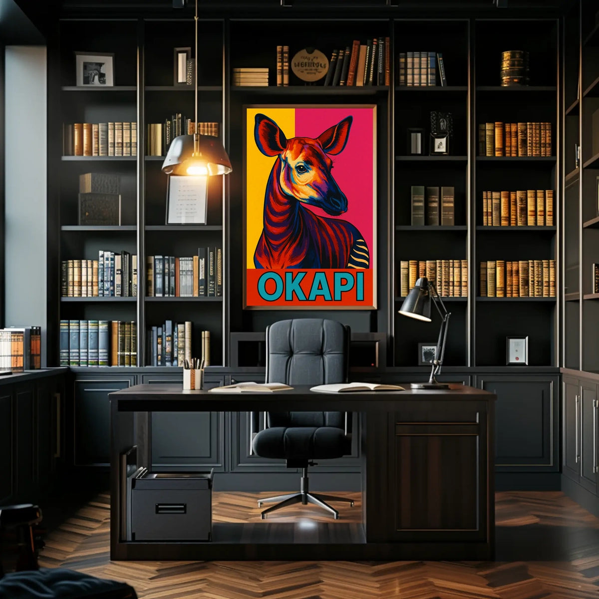 Vibrant Okapi Portrait Poster