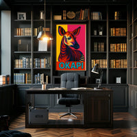 Vibrant Okapi Portrait Poster