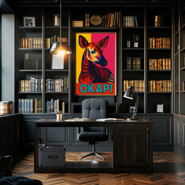 Vibrant Okapi Portrait Poster