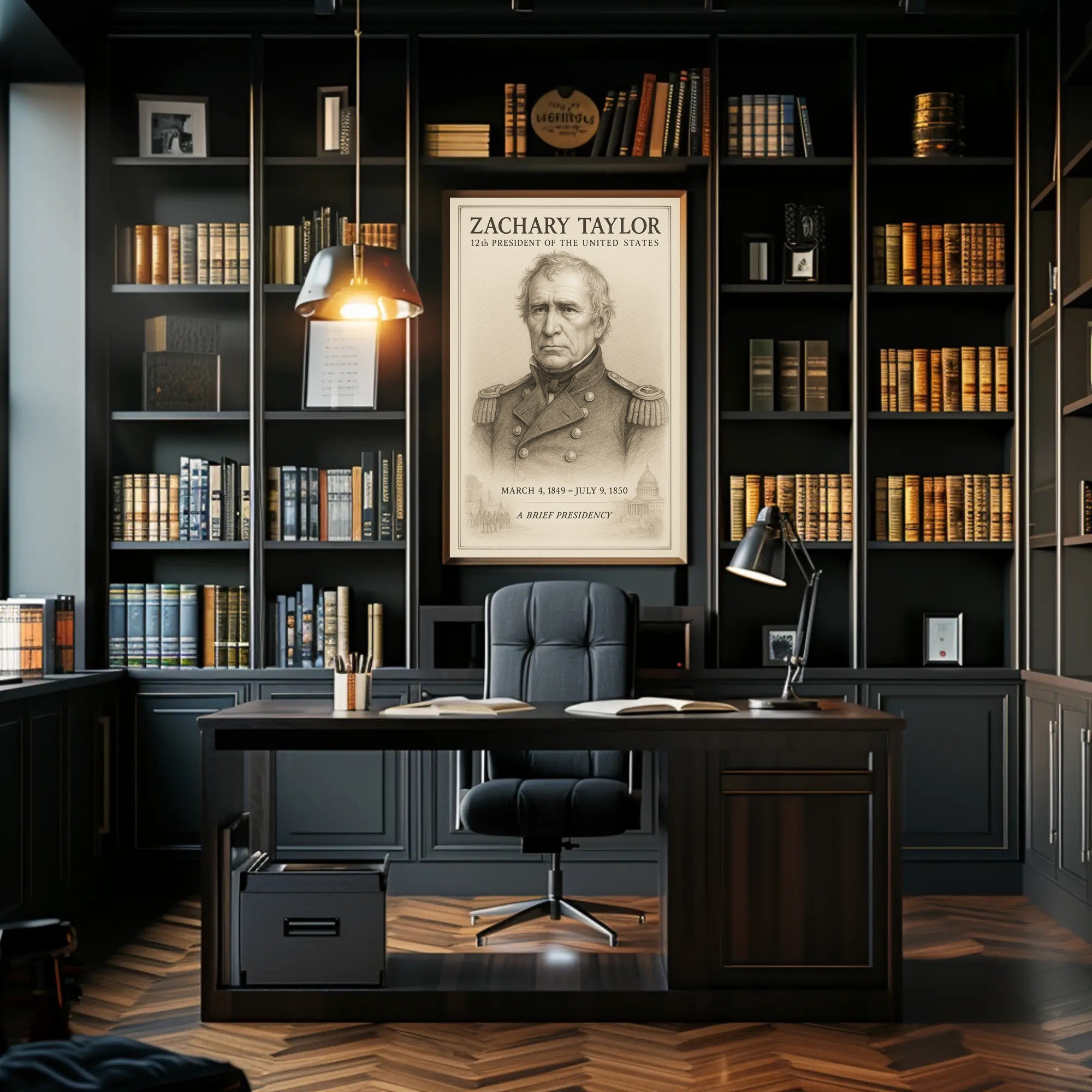 Zachary Taylor 12th President Sketch Poster Art Print for Home Decor PosterGoat