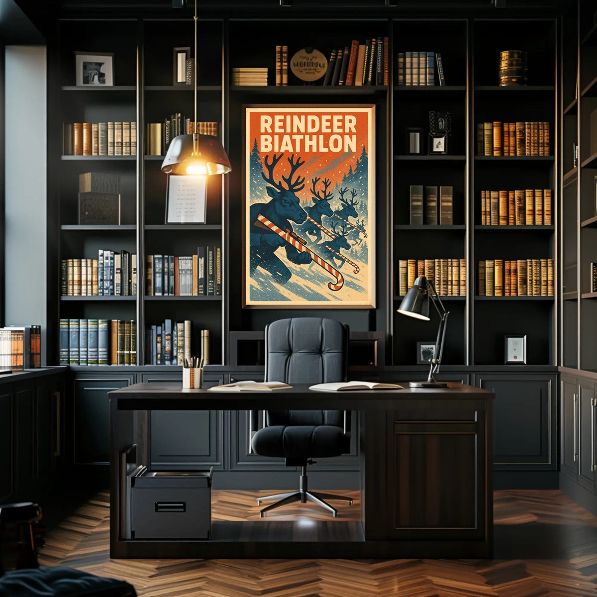 Reindeer Biathlon Poster