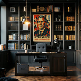 George W. Bush 43rd President of the United States Layered paper Collage Poster