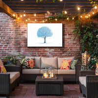 Tranquil Blue Tree Minimalist Art Print