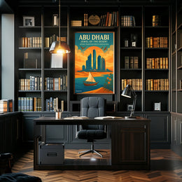 Abu Dhabi Harmony Modern Cityscape Travel Poster