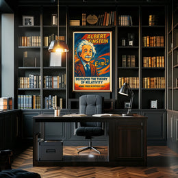 Einstein Relativity Vintage Science Poster