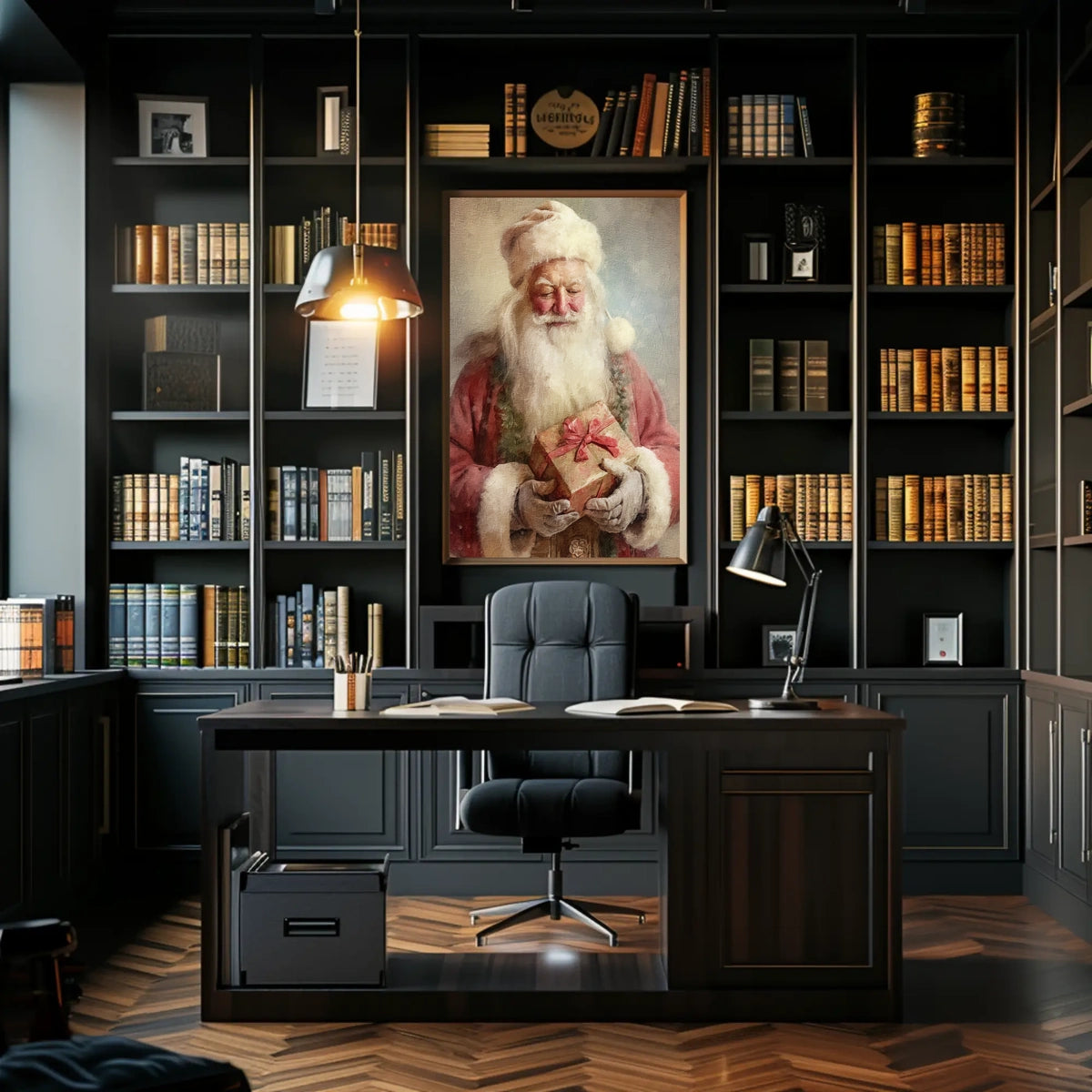 Santa Claus With A Gift Poster