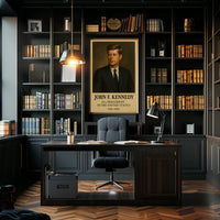 John F. Kennedy Portrait from 1960s Historical Presidential Poster