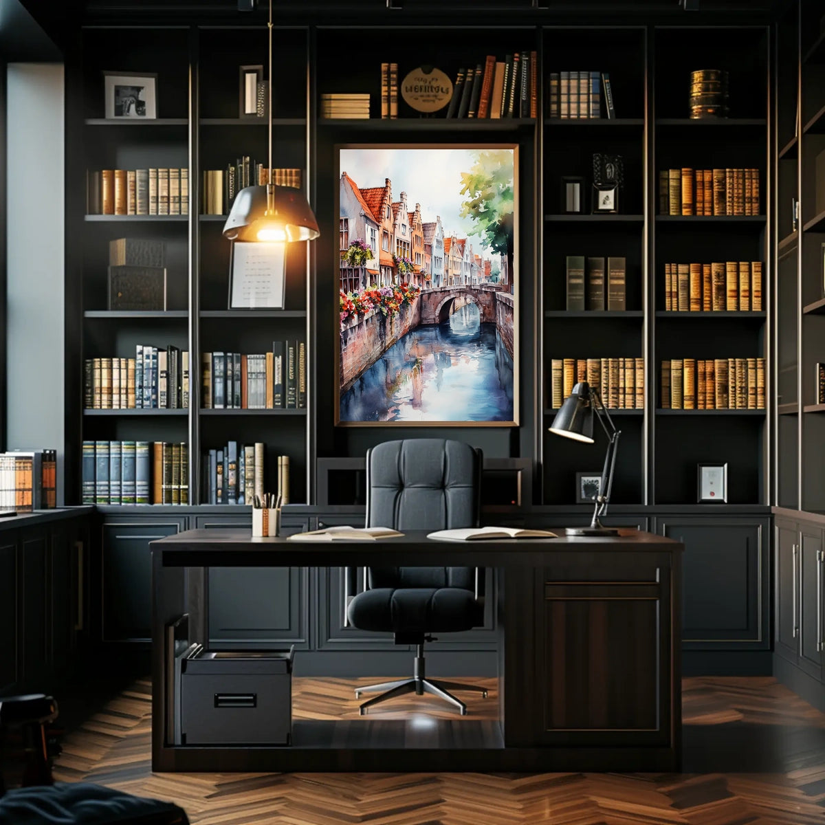 Belgium Bruges Canal and Old Town Poster