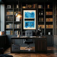 Abstract Blue And Black Composition Poster