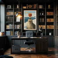 Joyful Seal With A Gift Poster