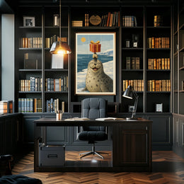 Joyful Seal With A Gift Poster