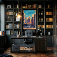 Buffalo Art Deco Urban Cityscape Poster Modern Wall Art