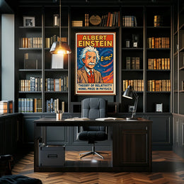 Albert Einstein Relativity Theory Vintage Educational Scientific Print Wall Art Scholarly Poster