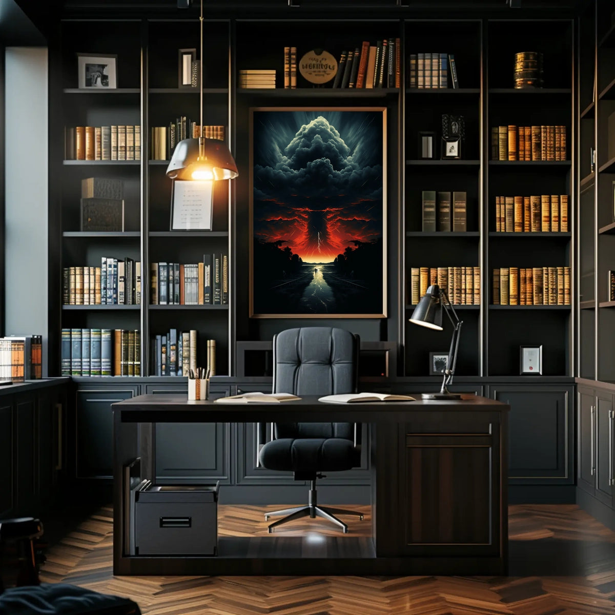 Eerie Skywalk Surreal Landscape Artistic Poster