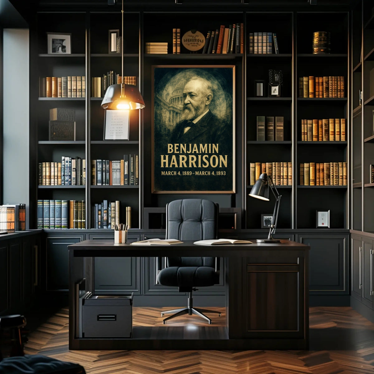 Benjamin Harrison 23rd President of the United States Double Exposure Poster