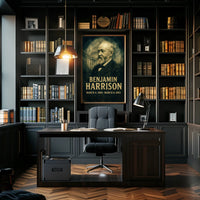Benjamin Harrison 23rd President of the United States Double Exposure Poster