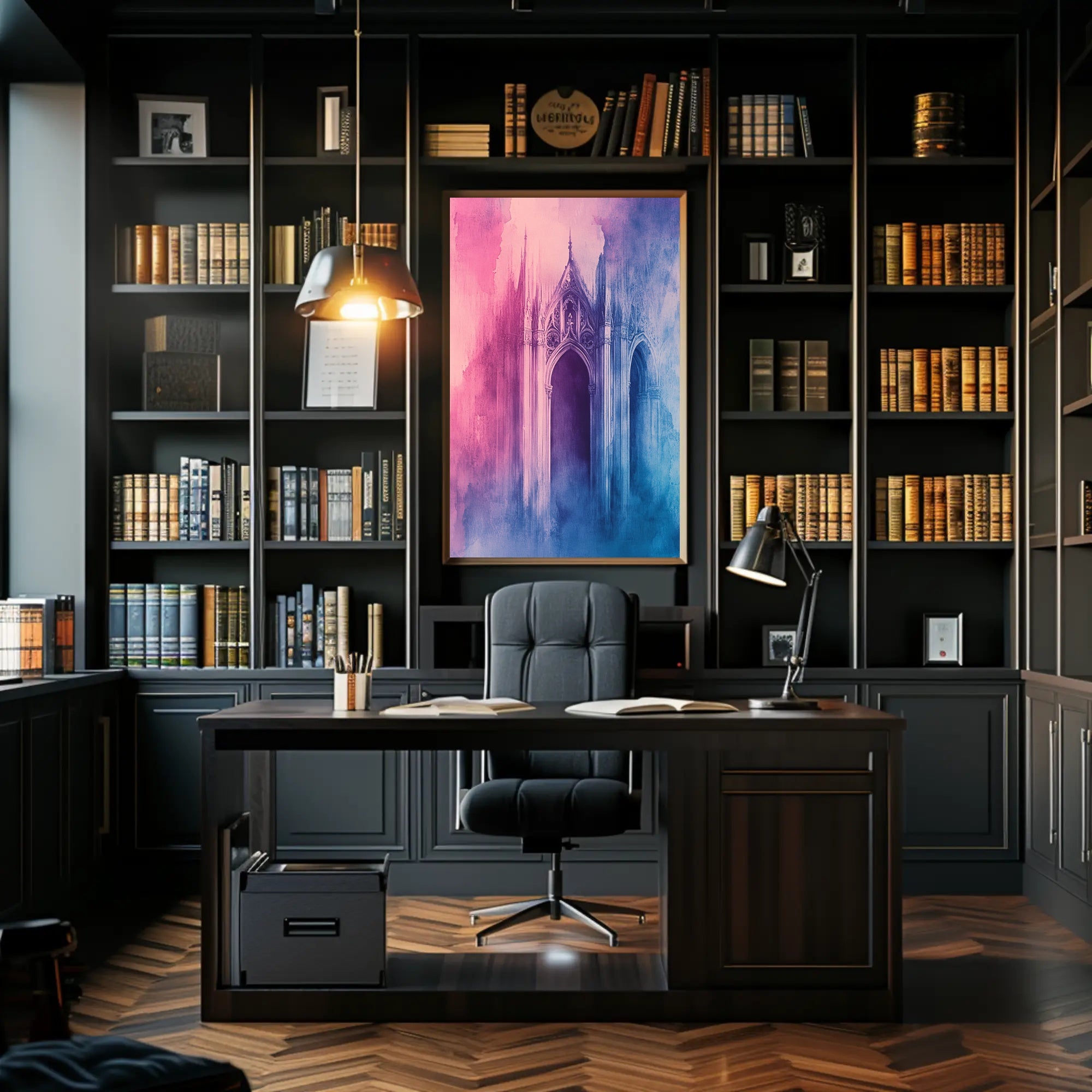 Gothic Dreamscape Watercolor Abstract Artistic Poster