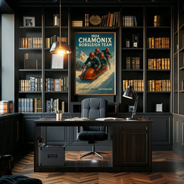 1924 Chamonix Bobsleigh Team Poster