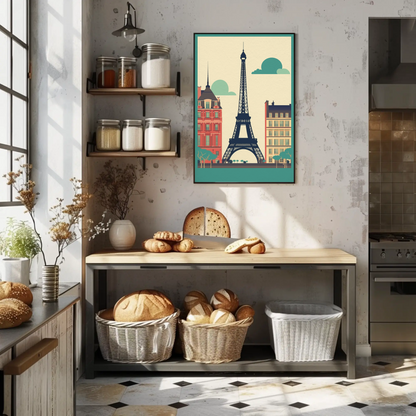 Paris Eiffel Tower City Buildings Classic France Travel Poster