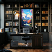 Vibrant Atlanta Cityscape with Urban Park Vibes Poster