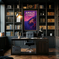 Amalfi Coast Poster for Coastal Home Decor Wall Art