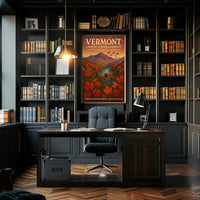 Vermont Scenic Wall Art Poster Vintage Travel Print