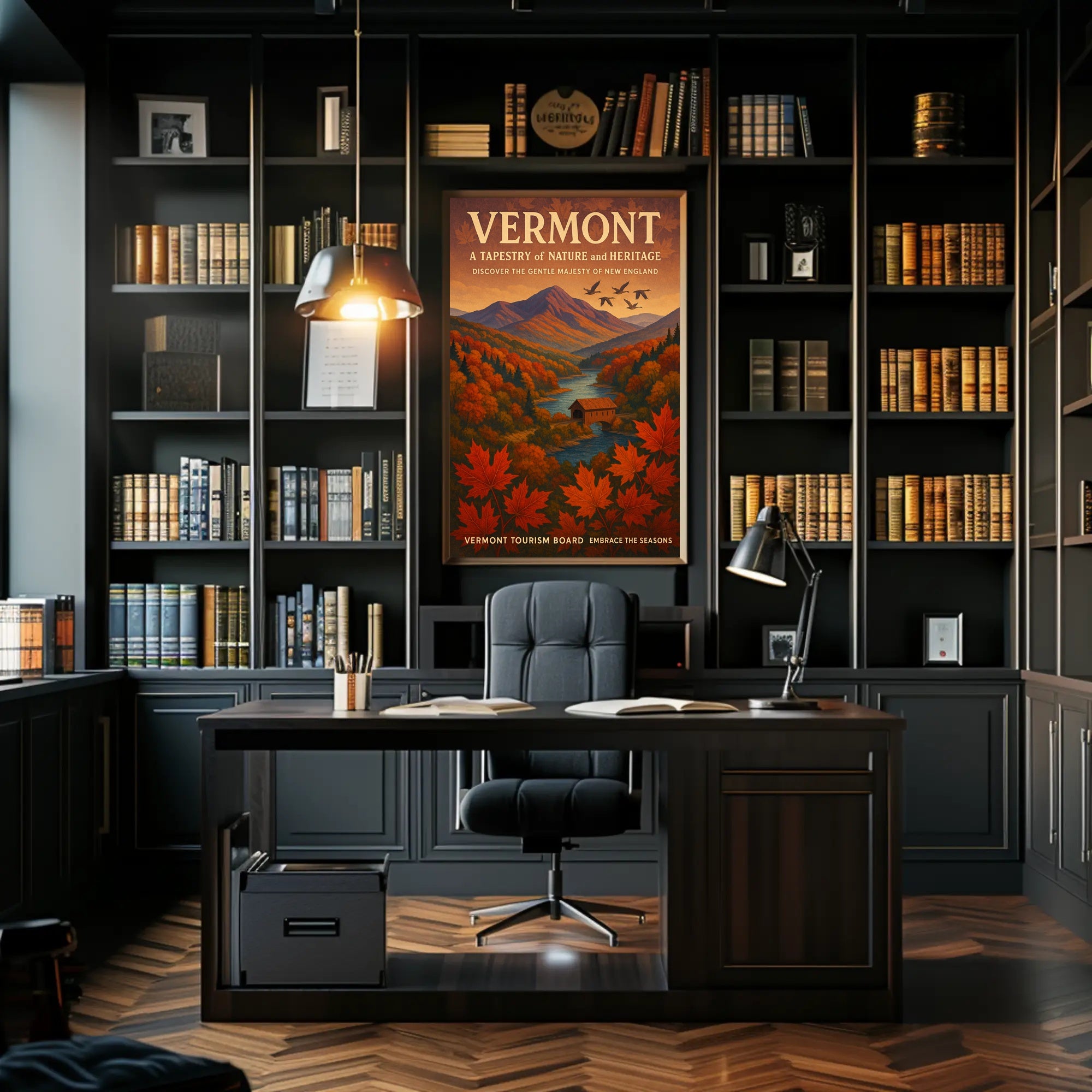 Vermont Scenic Wall Art Poster Vintage Travel Print