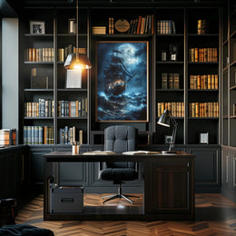 Stormy Night Nautical Adventure: Fantasy or Mythology Poster PosterGoat