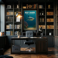 Majestic Reef Shark Photorealistic Animal Poster PosterGoat